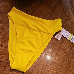 Sunny Yellow Hi Cut Bikini Bottom Neon Festival Beach Surfer 80s Classic